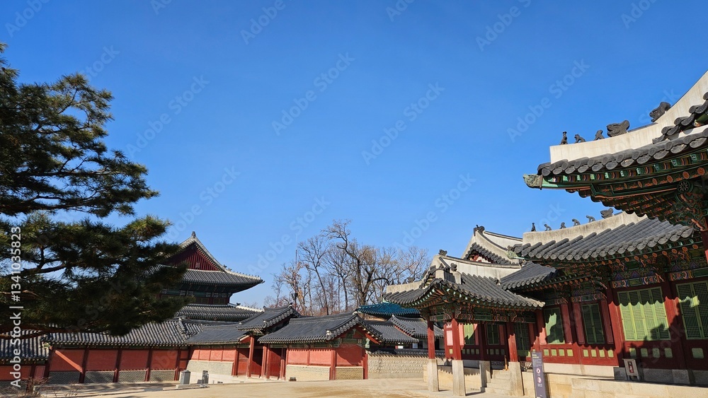 Korean palace beautiful and quiet scenery Korean palace beautiful and quiet scenery
