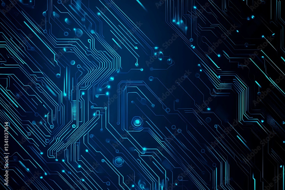 Abstract close-up of a glowing blue digital circuit board, showcasing intricate connections and technological design on a black background.
Abstract close-up of a glowing blue digital circuit board, showcasing intricate connections and technological design on a black background.