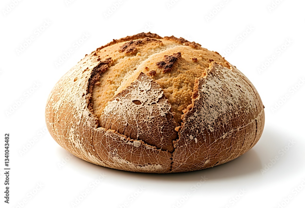 A fresh, brown loaf of wheat bread isolated on white A fresh, brown loaf of wheat bread isolated on white