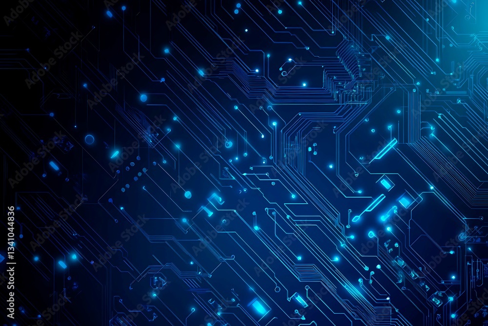 Abstract close-up of a glowing blue digital circuit board, showcasing intricate connections and technological design on a black background.
Abstract close-up of a glowing blue digital circuit board, showcasing intricate connections and technological design on a black background.