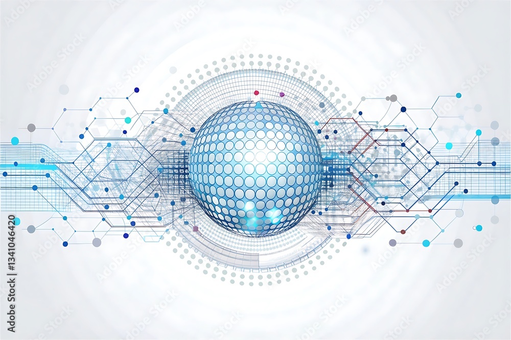 Fototapeta premium Technology concept background with wire mesh and text space