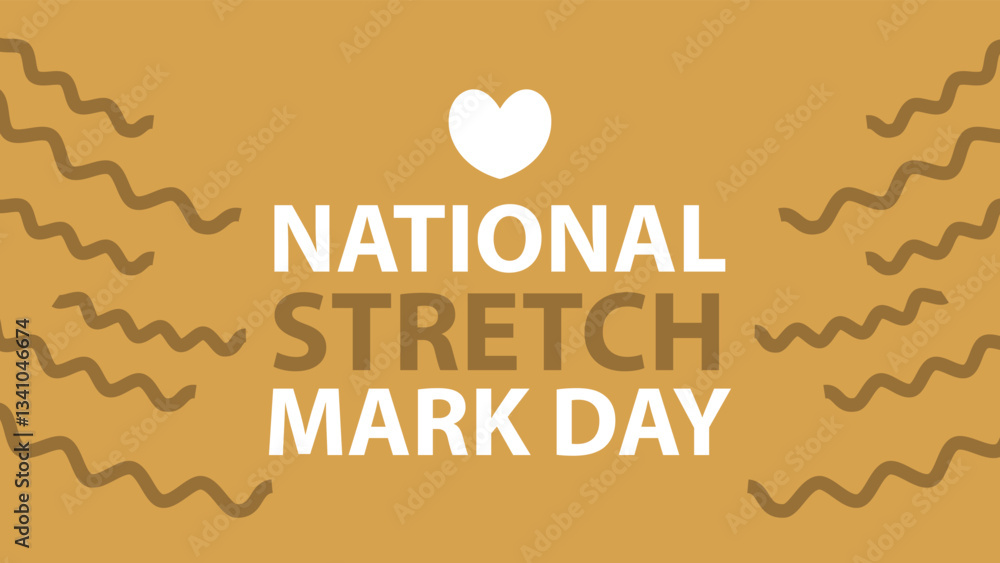 Fototapeta premium National Stretch Mark Day web vector banner design illustration