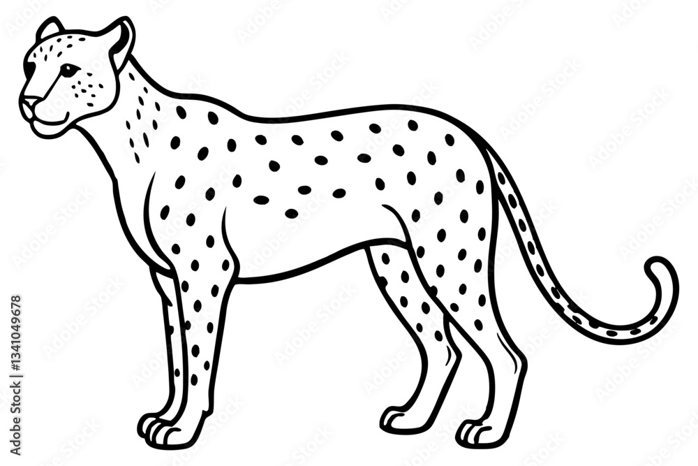 Fototapeta premium Cheetah Speed Line Art