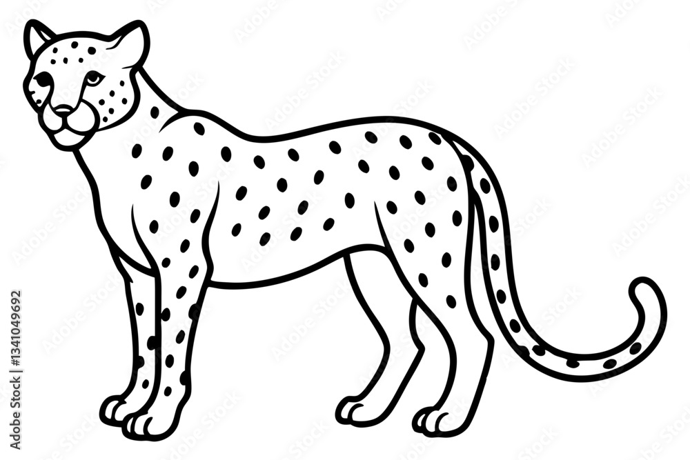 Fototapeta premium Cheetah Speed Line Art
