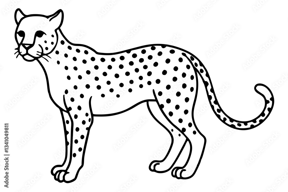 Fototapeta premium Cheetah Speed Line Art