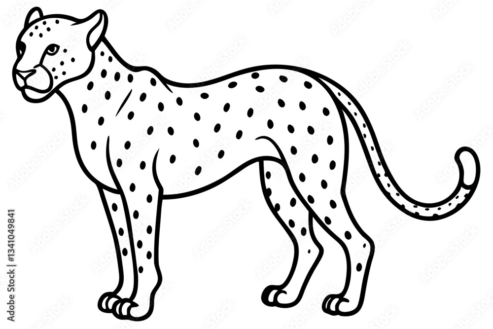 Fototapeta premium Cheetah Speed Line Art