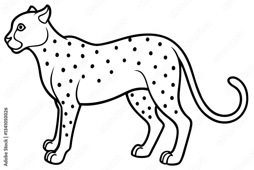 Fototapeta premium Cheetah Speed Line Art