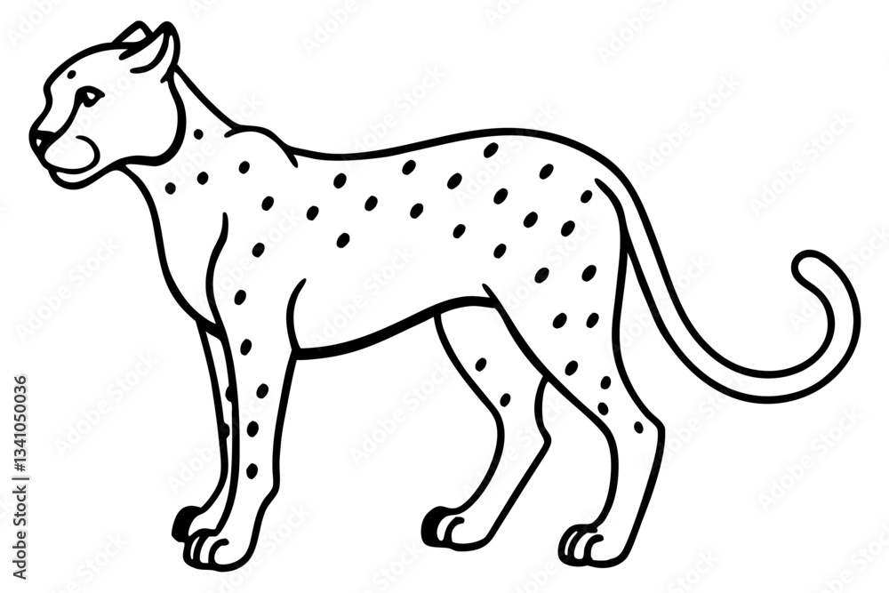 Fototapeta premium Cheetah Speed Line Art
