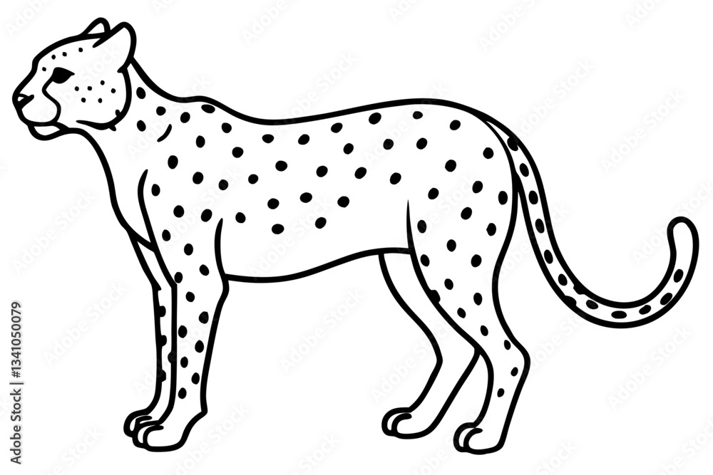 Fototapeta premium Cheetah Speed Line Art