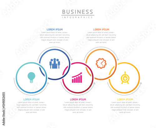Vector business Presentation Connecting Steps Infographic Template