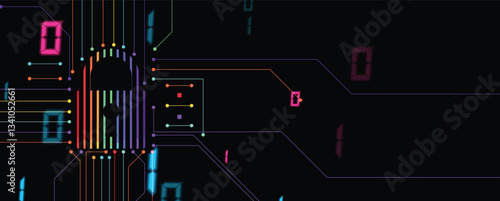 Cyber security online protection concept