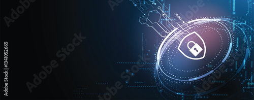 Cyber security online protection concept