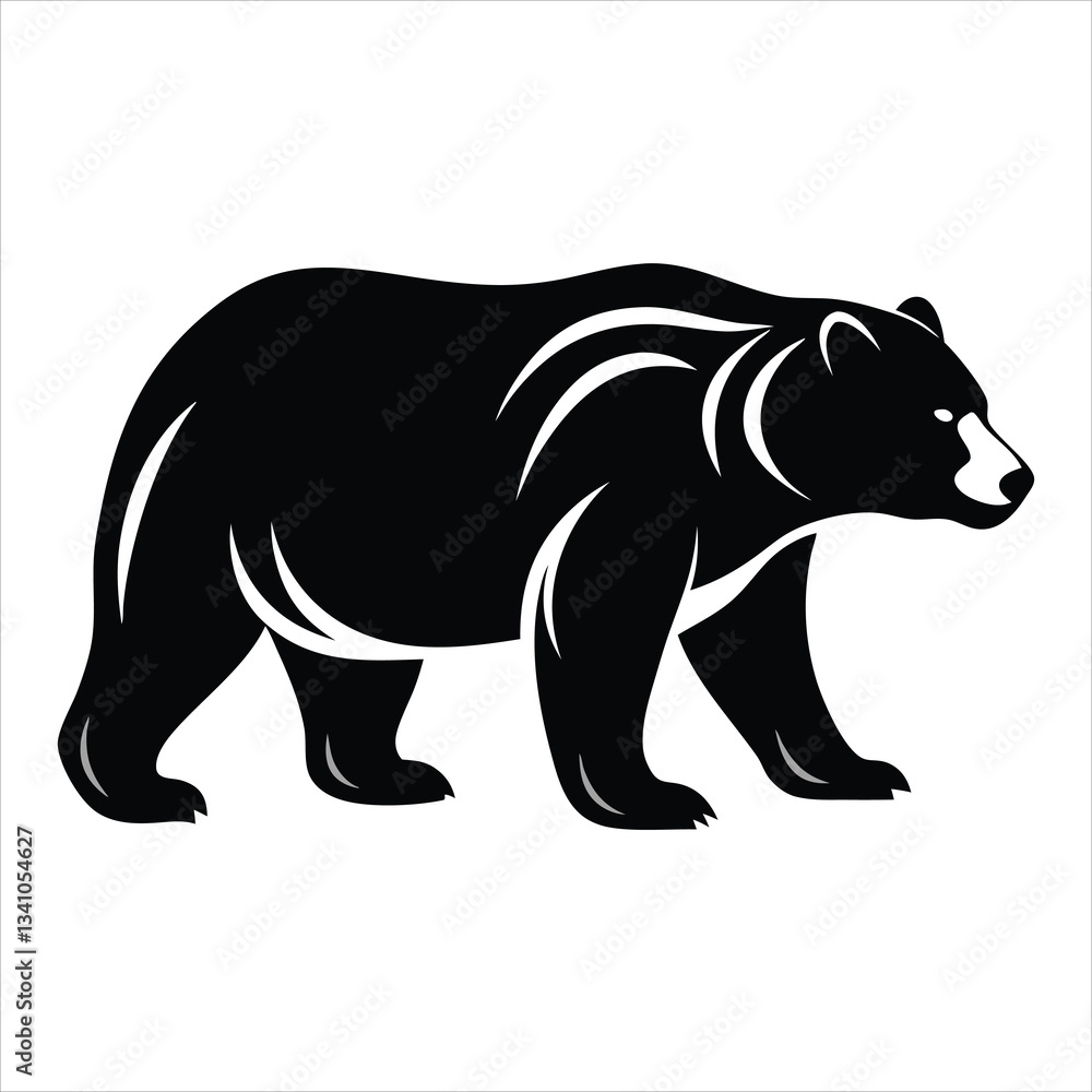 silhouette of Bear Silhouette Vector A bold and striking vector silhouette of a bear, isolated on a white background. The bear’s strong form is defined by sharp, minimalist lines, creating a simple silhouette of Bear Silhouette Vector A bold and striking vector silhouette of a bear, isolated on a white background. The bear’s strong form is defined by sharp, minimalist lines, creating a simple