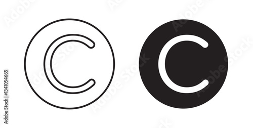 Copyright icons vectors graphic designs
