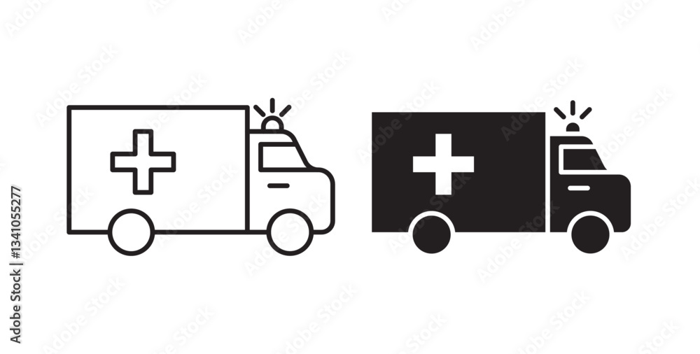 Fototapeta premium Ambulance icons vectors graphic designs