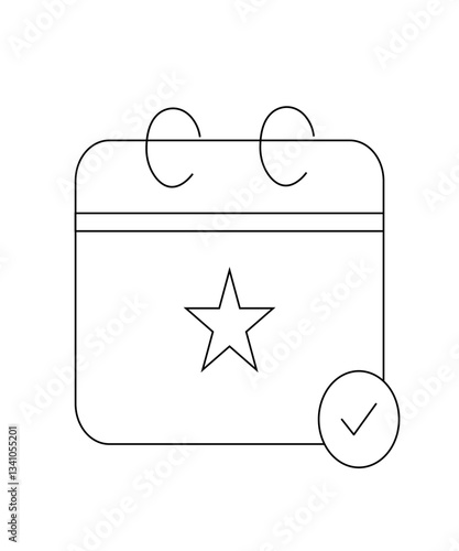 Event accepted icon with thin outline