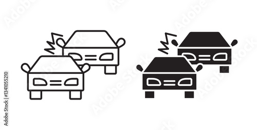 Car crash icons vectors graphic designs