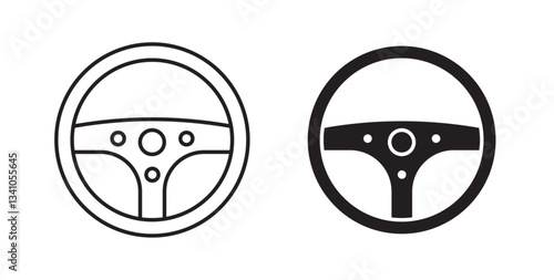 Steering wheel icons vectors graphic designs