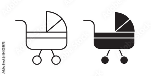 Baby carriage icons vectors graphic designs
