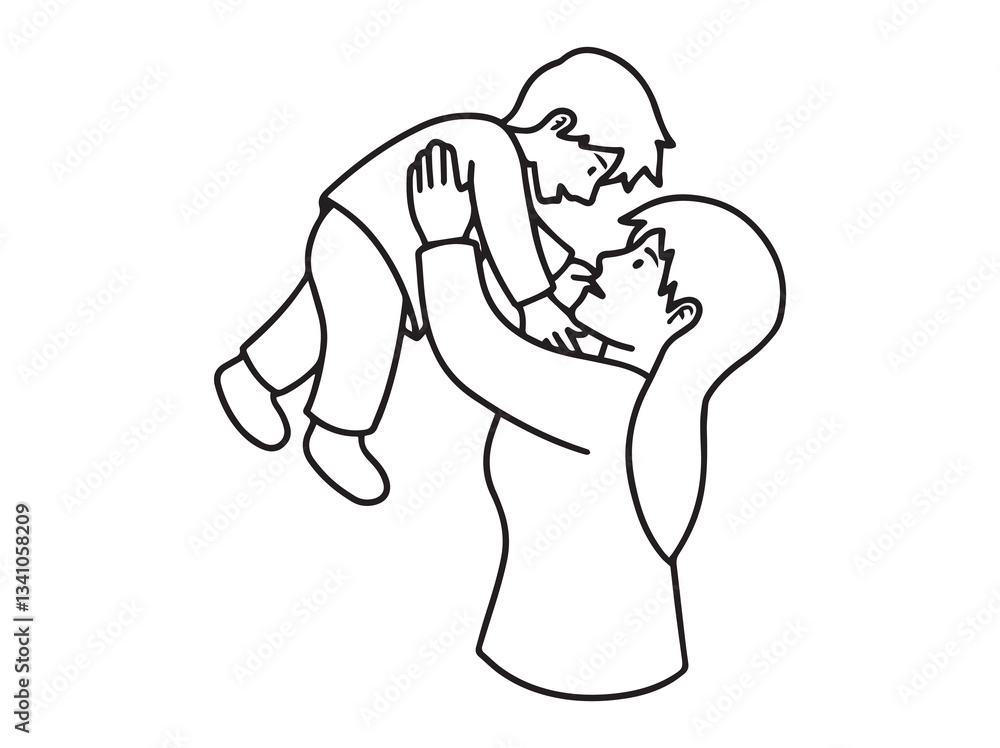 Obraz premium Mother Day Line Art Illustration