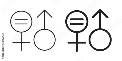 Equality icons vectors graphic designs
