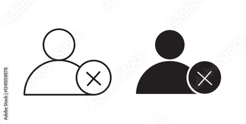 Delete user icons vectors graphic designs