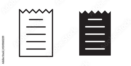 Receipt icons vectors graphic designs