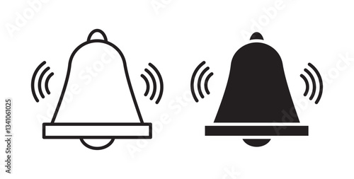 Bell ring icons in black fill and line style
