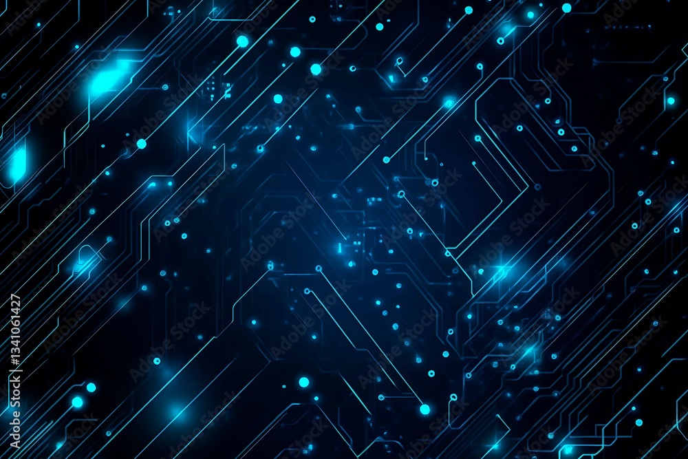 Abstract close-up of a glowing blue digital circuit board, showcasing intricate connections and technological design on a black background.
Abstract close-up of a glowing blue digital circuit board, showcasing intricate connections and technological design on a black background.