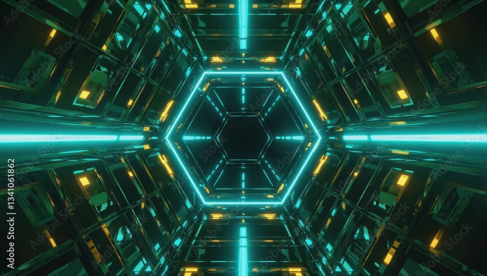 Futuristic Neon Light Tunnel Futuristic Neon Light Tunnel