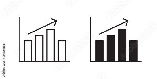 Chart histogram icons vectors graphic designs
