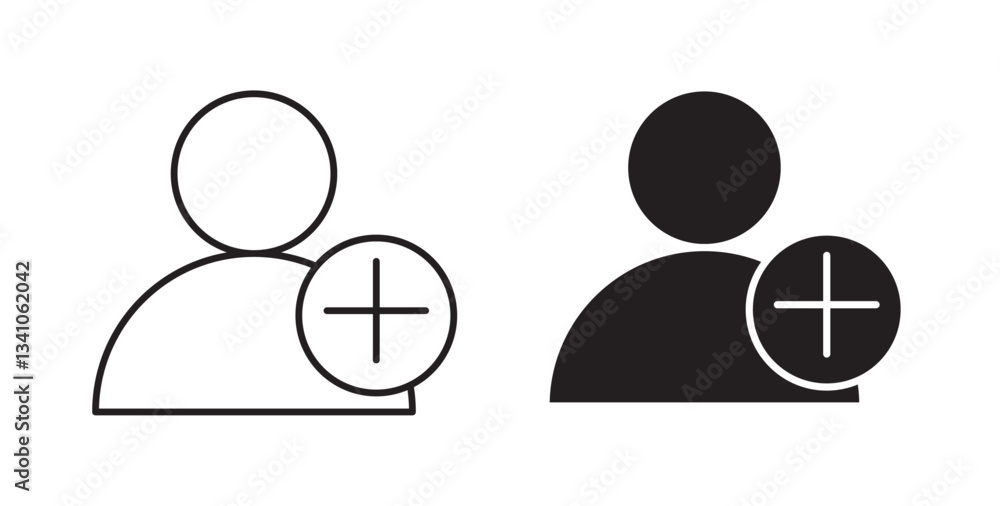 User add icons vectors graphic designs