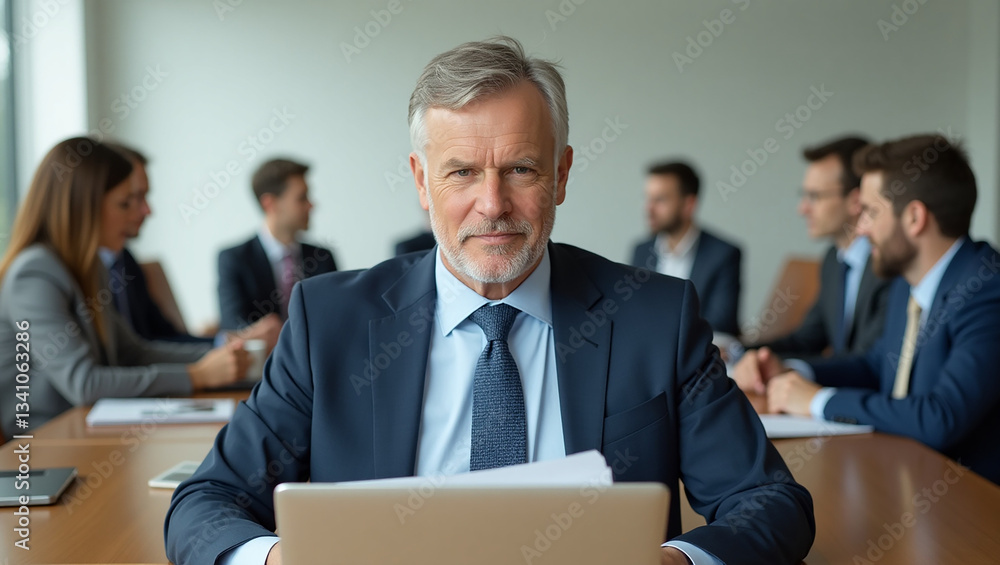 Photo of a young professional business man in blue shirt working at the office and looking at the screen of his laptop Photo of a young professional business man in blue shirt working at the office and looking at the screen of his laptop