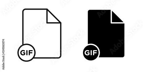 Gif icons in black fill and line style