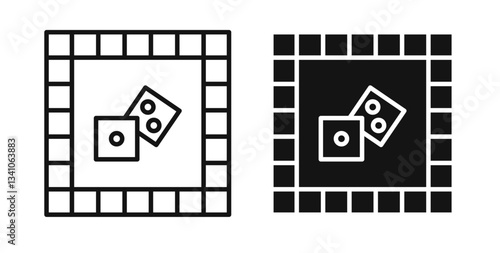 Game board icons in black fill and line style