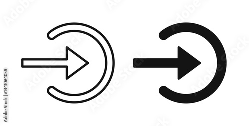 Enter icons in black fill and line style