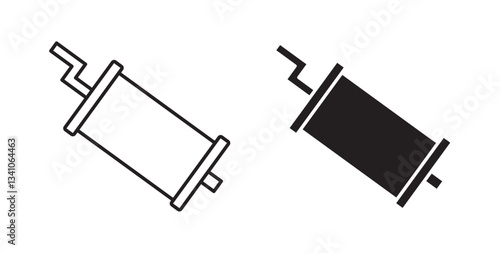 Exhaust pipe icons vectors graphic designs