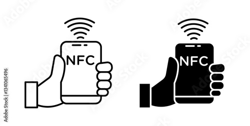NFC communication icons vectors graphic designs