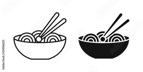 Noodles icons set for website design