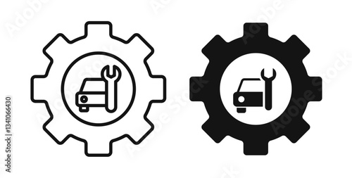 Car mechanic icons set for website design