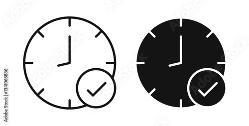 Time check icons set for website design