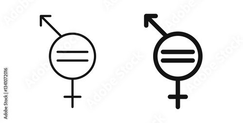 Equality icons in black fill and line style
