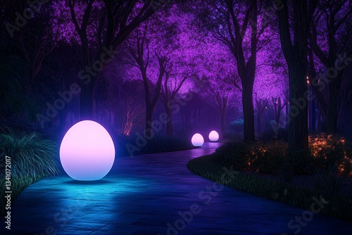 A virtual reality Easter egg hunt, where players search for glowing digital eggs in a neon cyber world