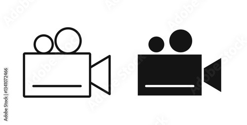 Video camera icons set for website design