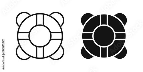 Life buoy icons for app UI designs on white background
