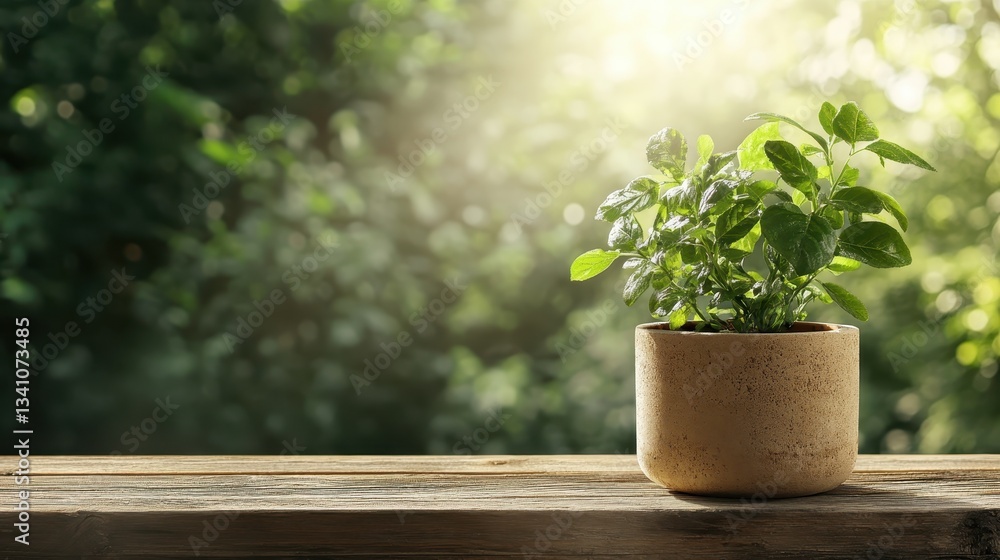 A vibrant green plant in a natural pot rests elegantly on a rustic wooden surface, showcasing the harmony of nature and design in indoor spaces during sunlight. A vibrant green plant in a natural pot rests elegantly on a rustic wooden surface, showcasing the harmony of nature and design in indoor spaces during sunlight.