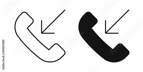 Incoming Call icons in black fill and line style