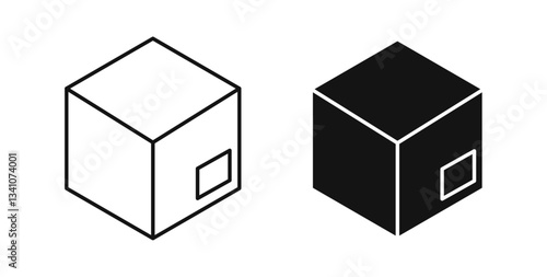 Box icons in black fill and line style