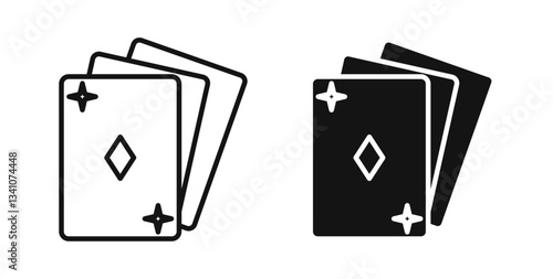 Playing cards icons set for website design
