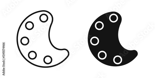 Palette icons set in black colors on white background